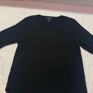 Minimalist J.Jill Wearever‎ Black Pima Cotton 3/4 Sleeve Tee T-Shirt | Size S